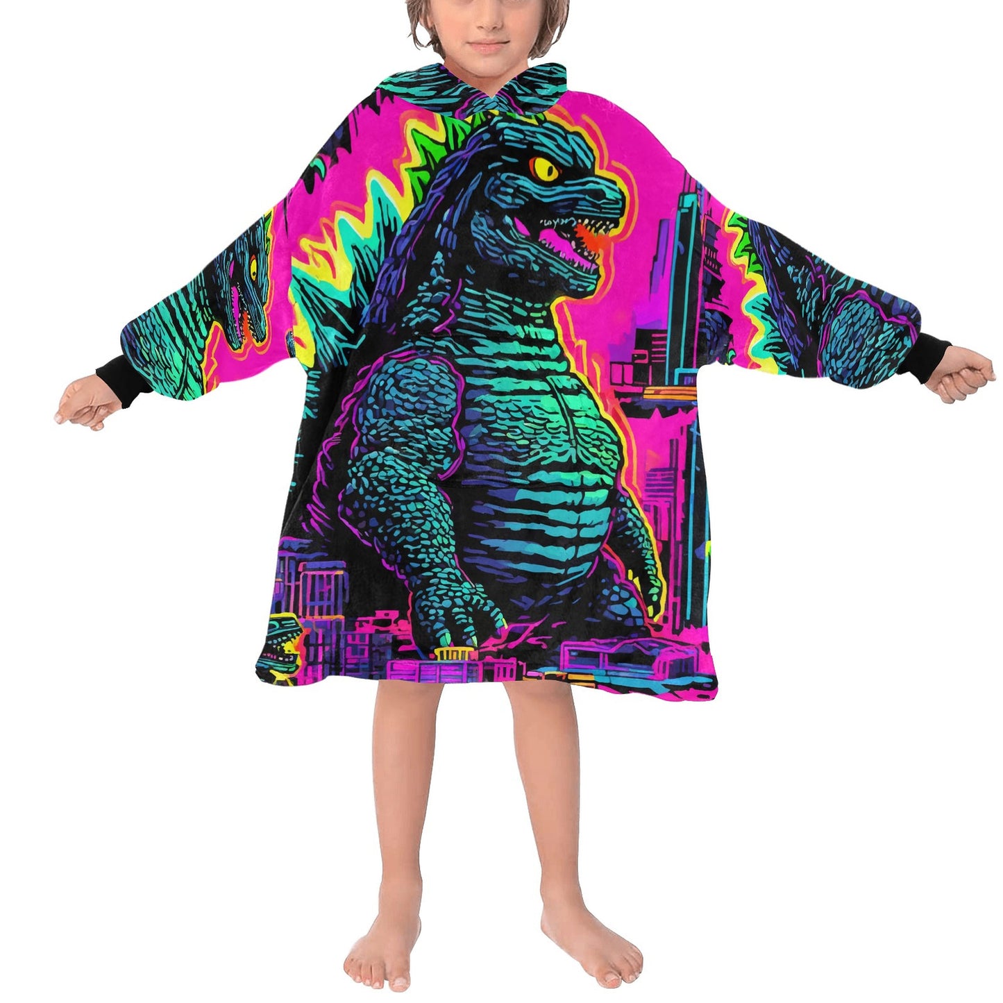 Kids Blanket Hoodie Godzilla Gojira Kaiju