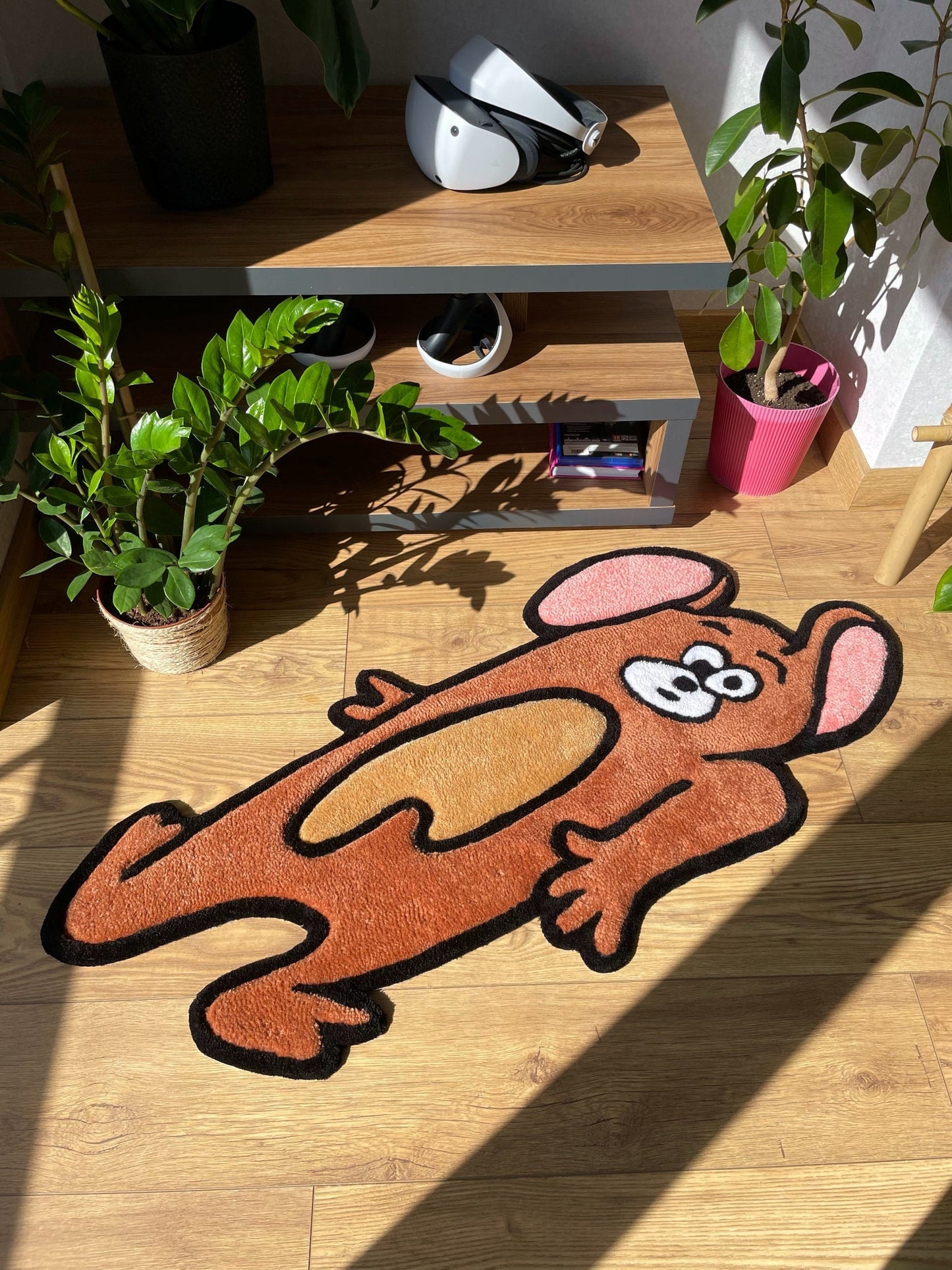 Smashed Mouse Handmade 3D Tufted Rug: Living Room Decor Carpet