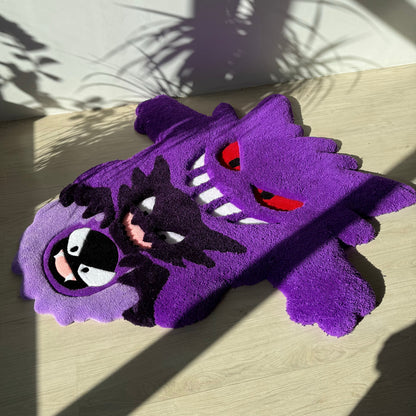 3D Cartoon Character Rug: Handmade Fluffy Acrylic Kids Decor