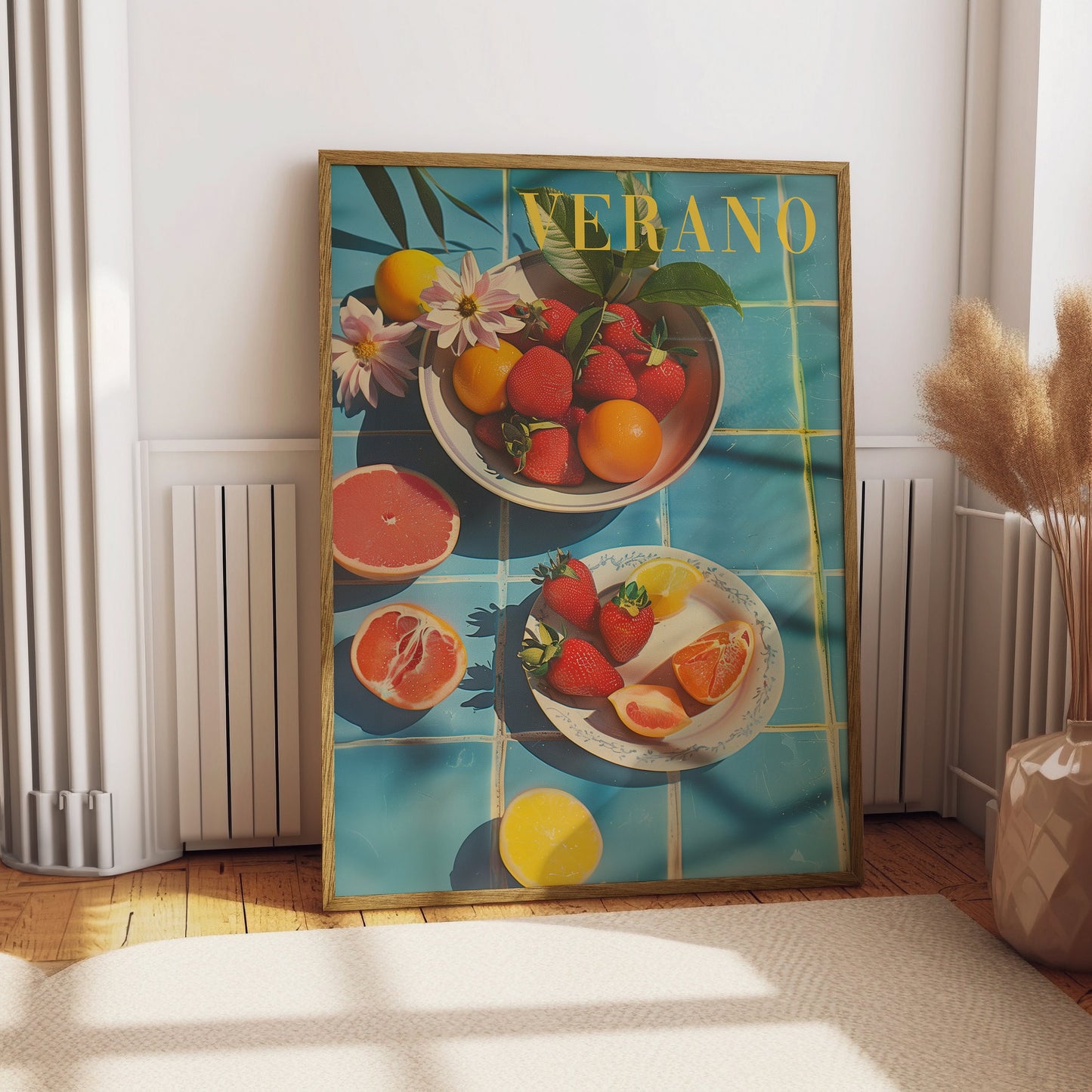 Vintage Verano Poster Print for Kitchen Summer Beach House Poster Retro Wall Art Psychedelic Trippy Illustration