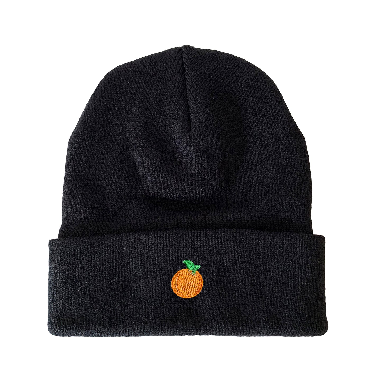 Orange Embroidered Beanie Tangerine Winter Beanie