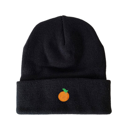 Orange Embroidered Beanie Tangerine Winter Beanie