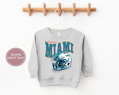 Miami Football Sweatshirt, Vintage Miami Crewneck, Retro Miami Sweatshirt, Miami Varsity Sweatshirt, Miami Long Sleeve