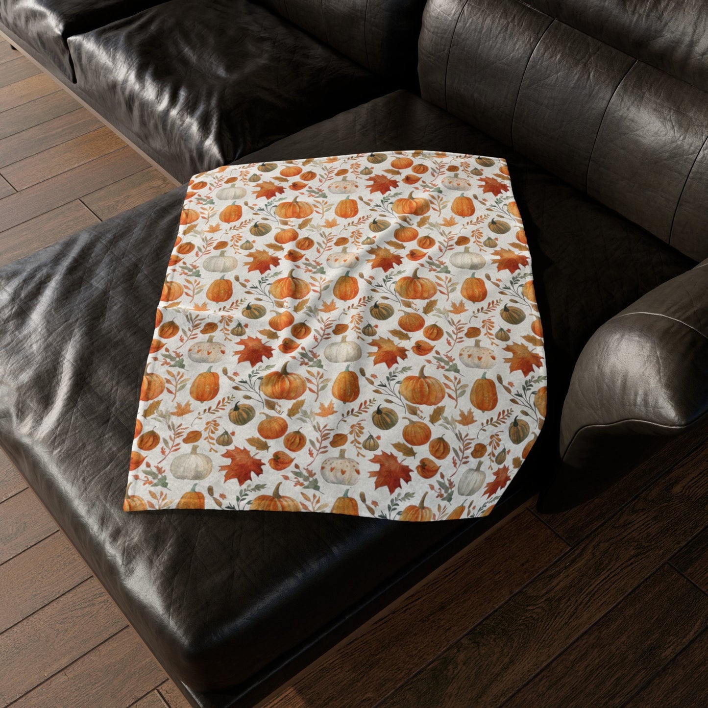 Fall Blanket Thanksgiving Home Decor Pumpkin Blanket Halloween Throw Autumn Leaves Lover Cozy Fleece Blanket Gift for Family Friend Mom Host
