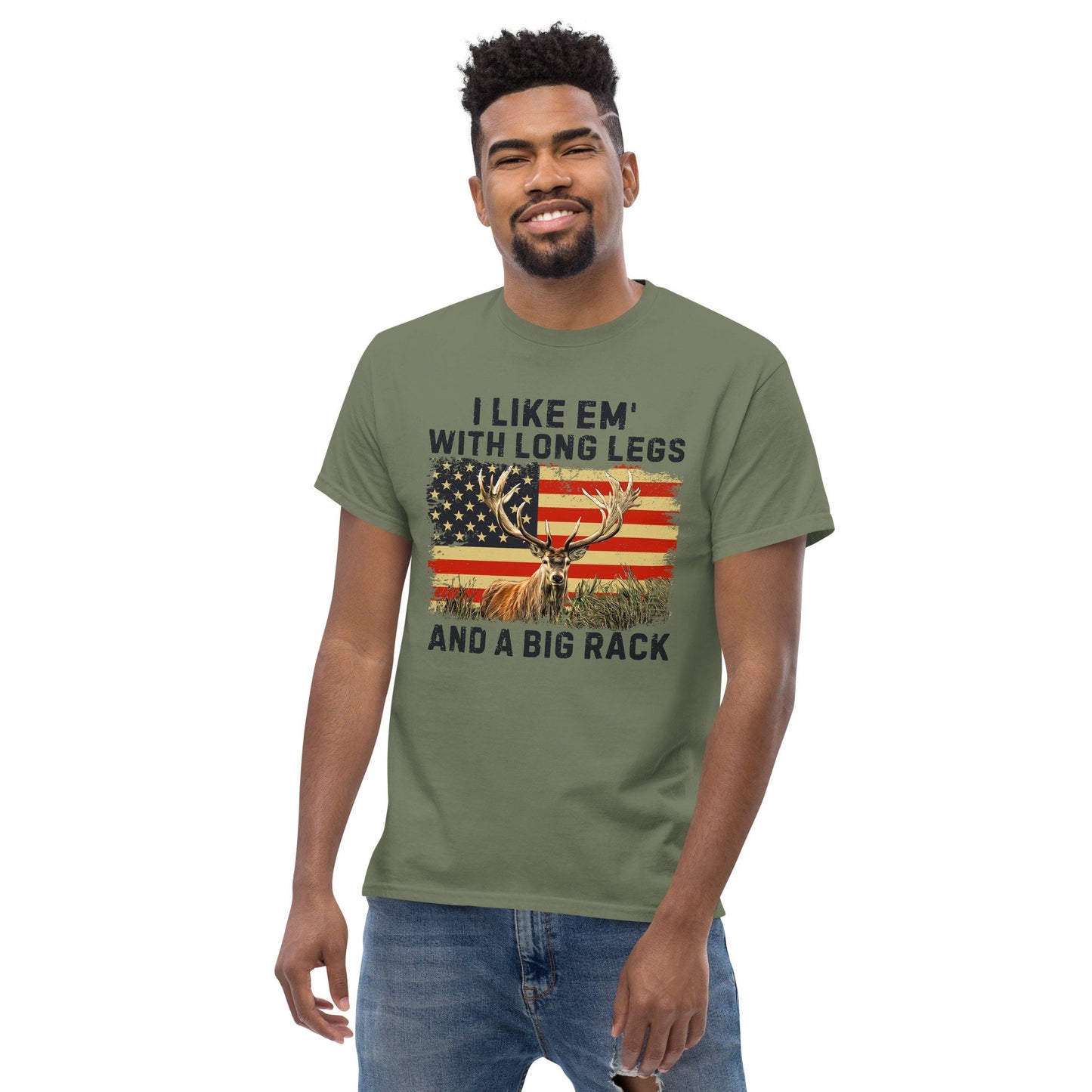 Funny hunting shirt, hunting gifts for men, I Like 'Em With Long Legs And A Big Rack, deer hunting shirt, gift for hunting dad, hunting gift
