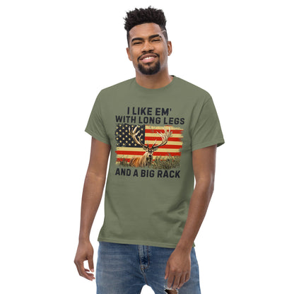 Funny hunting shirt, hunting gifts for men, I Like 'Em With Long Legs And A Big Rack, deer hunting shirt, gift for hunting dad, hunting gift