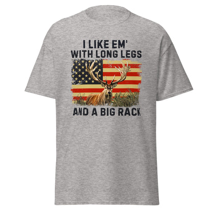 Funny hunting shirt, hunting gifts for men, I Like 'Em With Long Legs And A Big Rack, deer hunting shirt, gift for hunting dad, hunting gift
