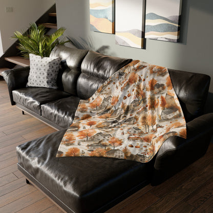 Thanksgiving Blanket Fall Home Decor Harvest Season Throw Rustic Autumn Fleece Blanket Fall Leaves Pumpkin Lover Gift for Host Friend Family