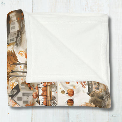 Thanksgiving Blanket Fall Home Decor Harvest Season Throw Rustic Autumn Fleece Blanket Fall Leaves Pumpkin Lover Gift for Host Friend Family