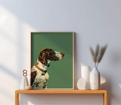 Vintage Pointer Dog Print Retro Duck Hunting Poster Outdoors Poster Travel Cabin Cottage Wall Art Rocky Mountains