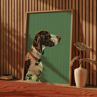 Vintage Pointer Dog Print Retro Duck Hunting Poster Outdoors Poster Travel Cabin Cottage Wall Art Rocky Mountains