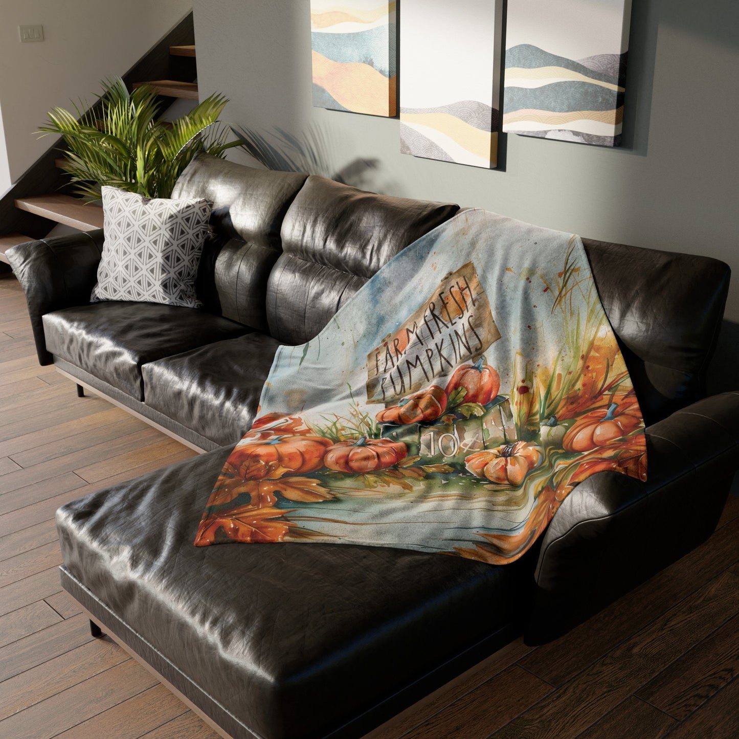 Fall Blanket Farmhouse Pumpkin Home Decor Rustic Farm Stand Fleece Blanket Autumn Lovers Gift Thanksgiving Decor Pumpkin Throw Bedding
