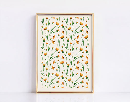 Floral Still Life Drawing, Vintage Country Floral print, Mid Century Botanical, Trendy Decor, Abstract Painting, Cottagecore Decor
