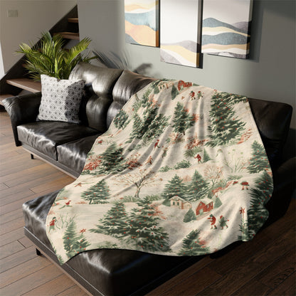 Christmas Village Blanket Christmas Home Decor Nostalgic Snowy Winter Trees Fleece Throw Christmas Gift Ideas Family Friends Host Coworkers