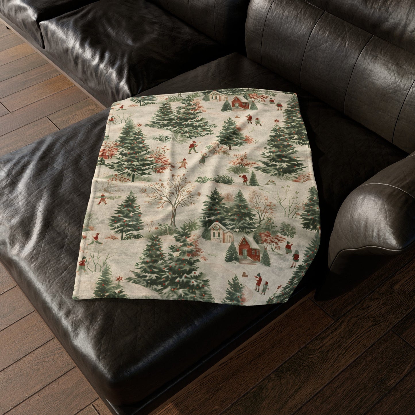 Christmas Village Blanket Christmas Home Decor Nostalgic Snowy Winter Trees Fleece Throw Christmas Gift Ideas Family Friends Host Coworkers