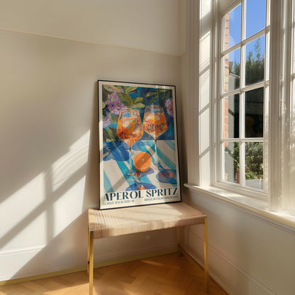 Aperol Spritz Print, Retro Italian Travel Cocktail Print, Kitchen Poster, Trendy Italian Wall Art, Modern Vintage Summer, Bar Cart Art