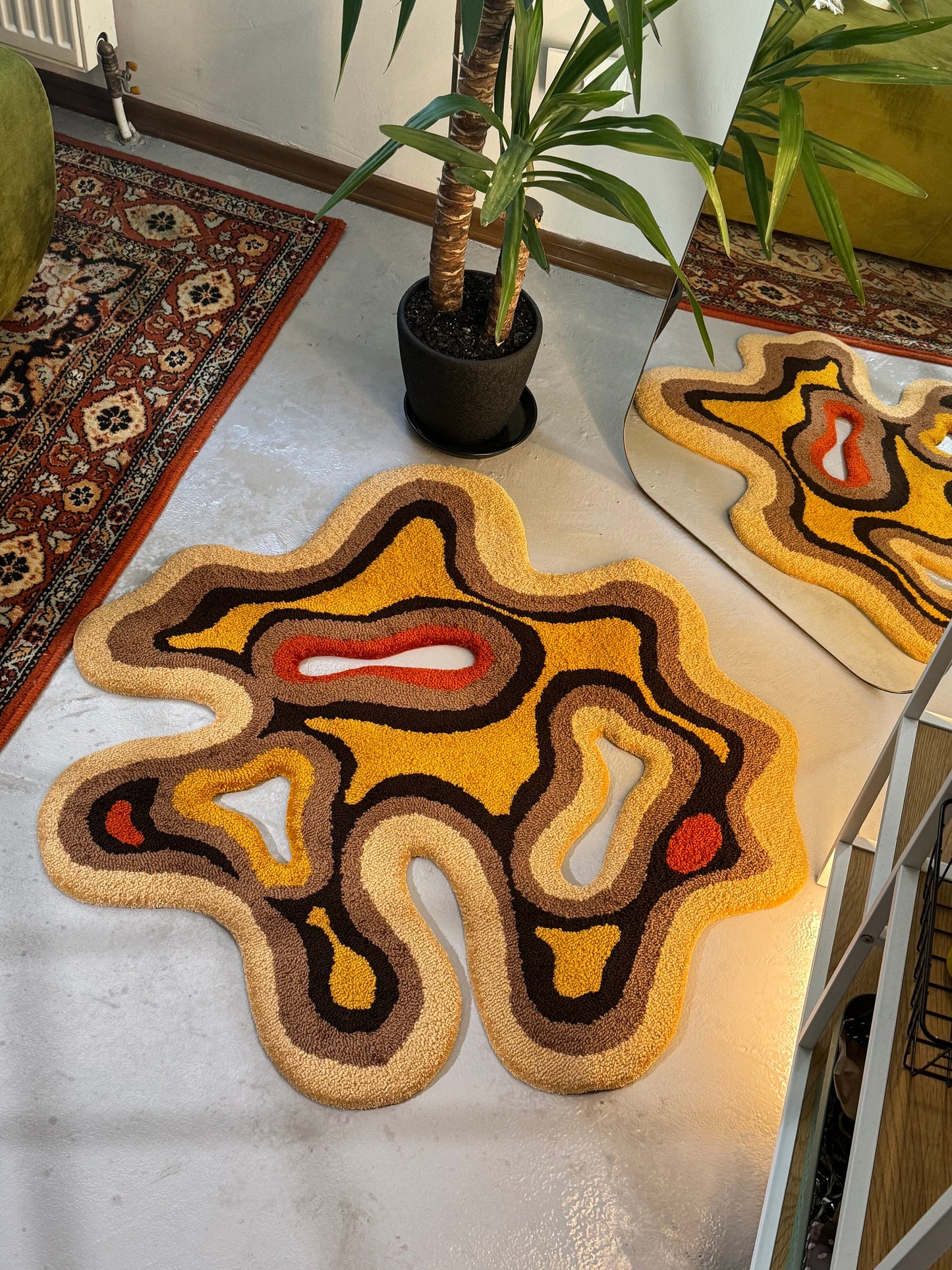 Abstract Shape Rug, Ready to ship! Modern Rug, Pastel Rug, Bedroom Rug, Aesthetic Rug, Cute Rug, Living room floor mat, Custom Tufted Rug