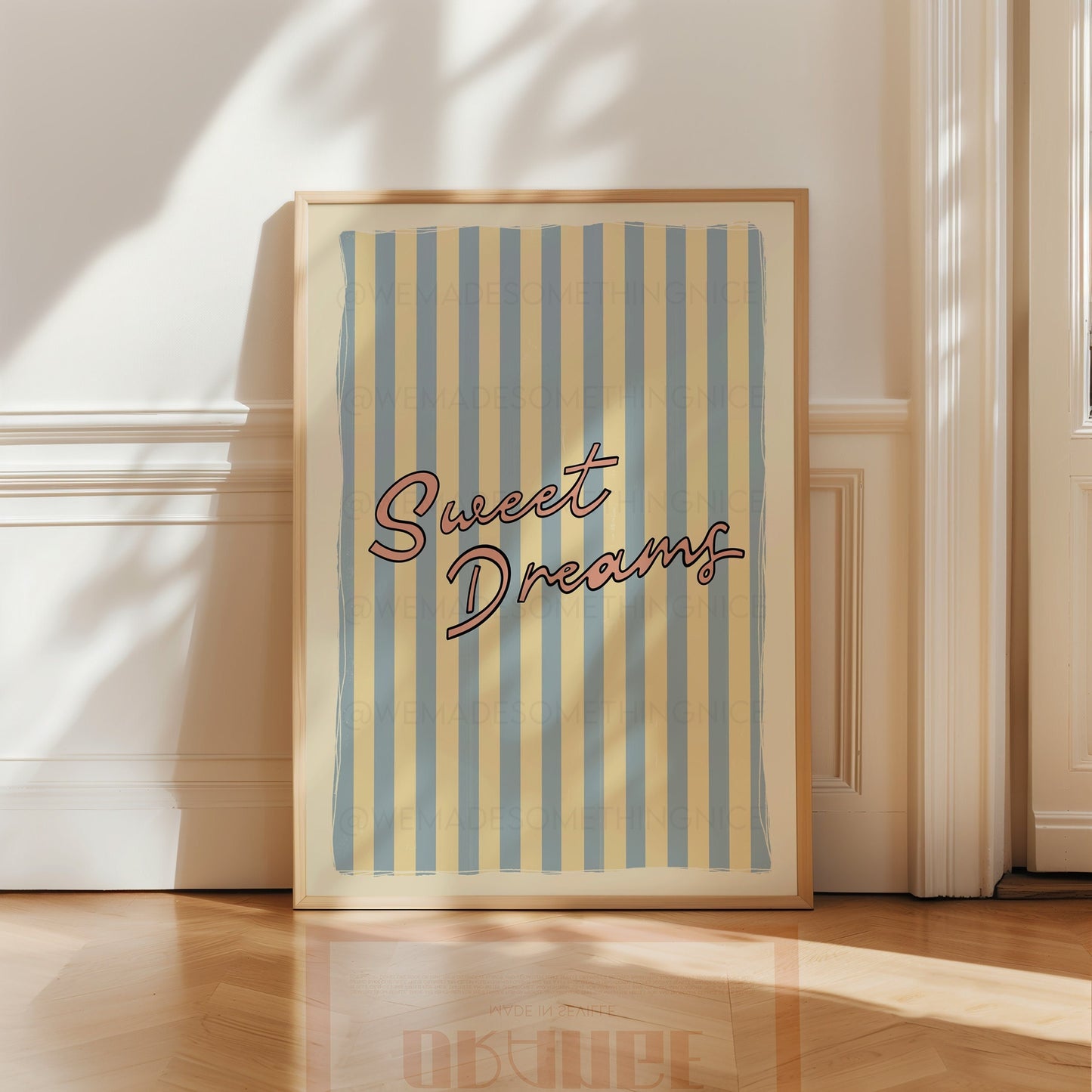 Sweet Dreams Poster, Trendy Wall Art, Apartment Decor, Retro Wall Art, Coquette Room Decor, Pink Wall Art, Y2K Room Decor, Vertical