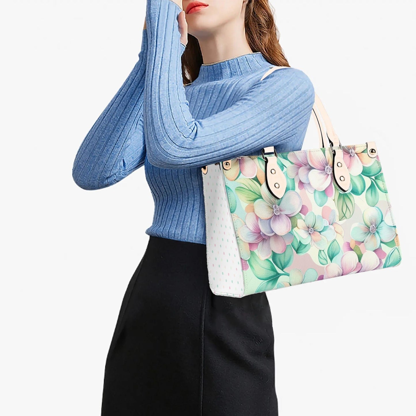 Pastel Dreams Flower Handbag. Spring handbag. Vegan Leather handbag. Womans Handbag. Gift for her. Crossbody. Shoulder bag