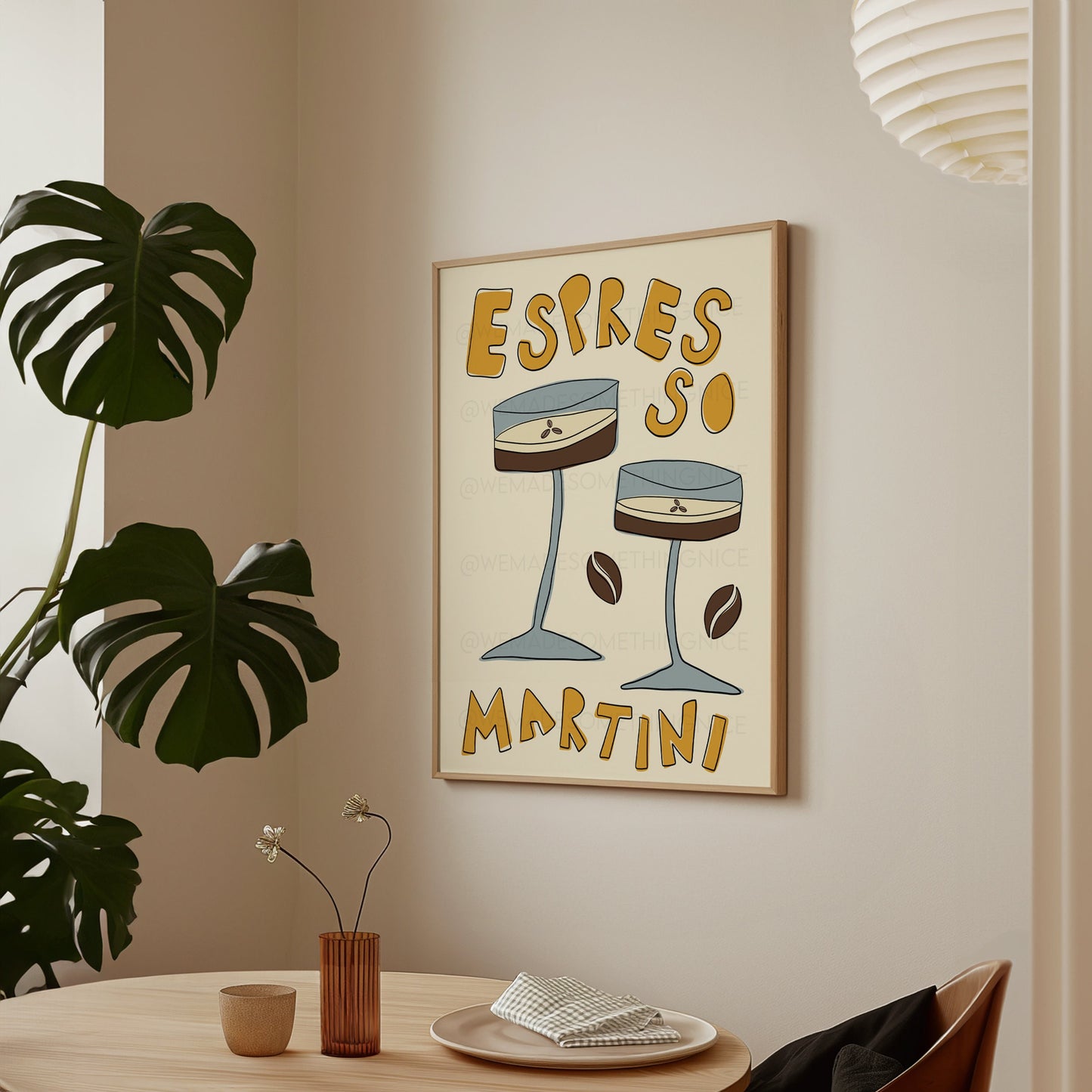 Espresso Martini Poster, Trendy Wall Art, Apartment Decor, Retro Wall Art, Kitchen Wall Art, Pink Wall Art, Y2K Room Decor