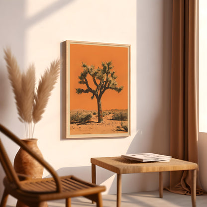 Vintage Joshua Tree Print, The Sonoran Desert Print Retro Outdoors Poster, Arizona Cabin Cottage Wall Art, Botanical Yucca Desert