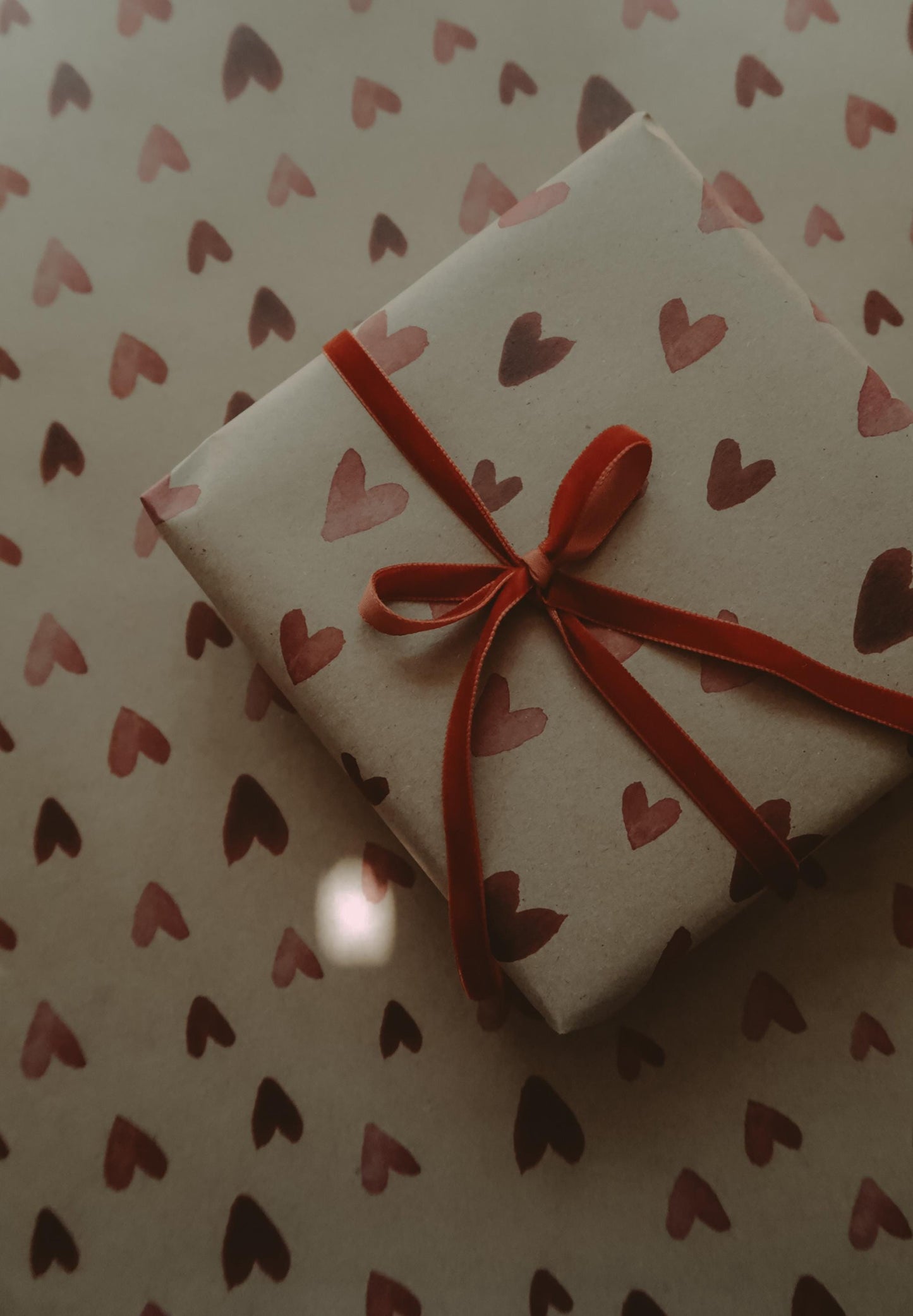 Red hearts kraft wrapping paper, Gift Wrap, gift wrapping paper, Gift Warp, Wrapping paper, gift paper, love, hearts wrap paper, recycled
