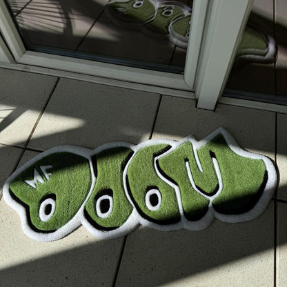 MF Doom Rug: Handmade Green Rap Music Decor (32")
