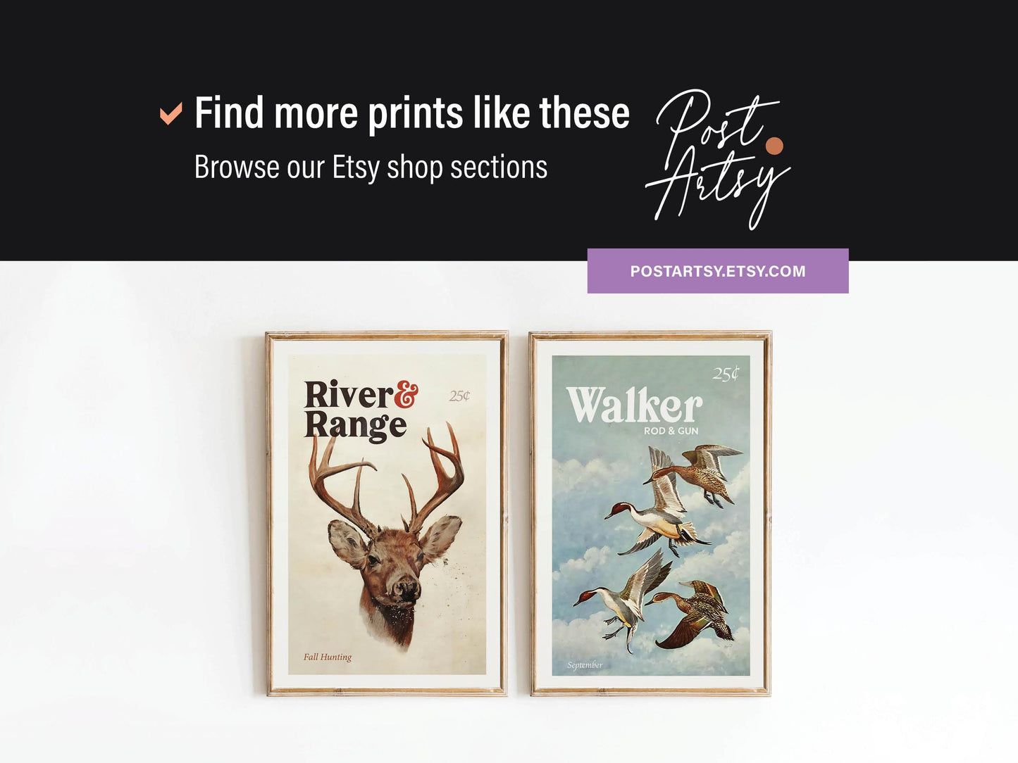 Retro Mallard Print Gift for Hunter Retro Hunting Art Poster Cabin Wall Decor Bird Artwork Outdoorsy Wall Art Hunting Dad Gift