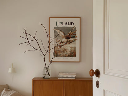 Retro Mallard Print Gift for Hunter Retro Hunting Art Poster Cabin Wall Decor Bird Artwork Outdoorsy Wall Art Hunting Dad Gift