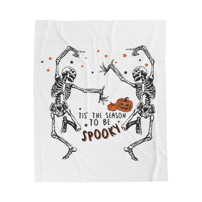 Halloween skeleton blanket, fall blanket funny skeleton blanket Halloween gift custom halloween gift blanket Velveteen Plush Blanket