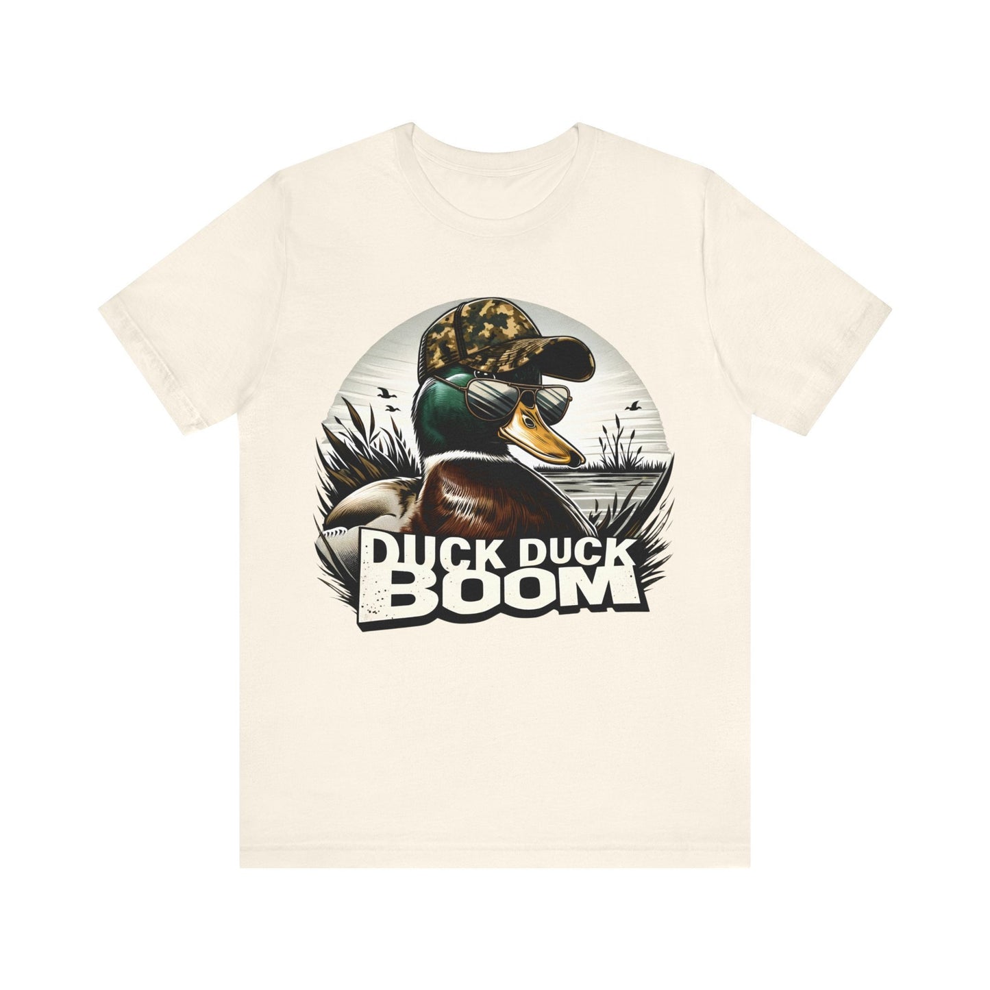 Duck Duck Boom Hunter T-Shirt: Mallard Camo Hunting Tee