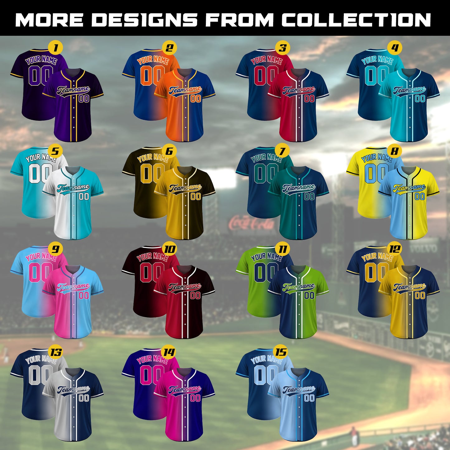 Custom Baseball Jersey Gradient with Team Name Number, Personalized Softball Jersey Shirt for Adult Youth Kid, Gift for Baseball Fans Gift