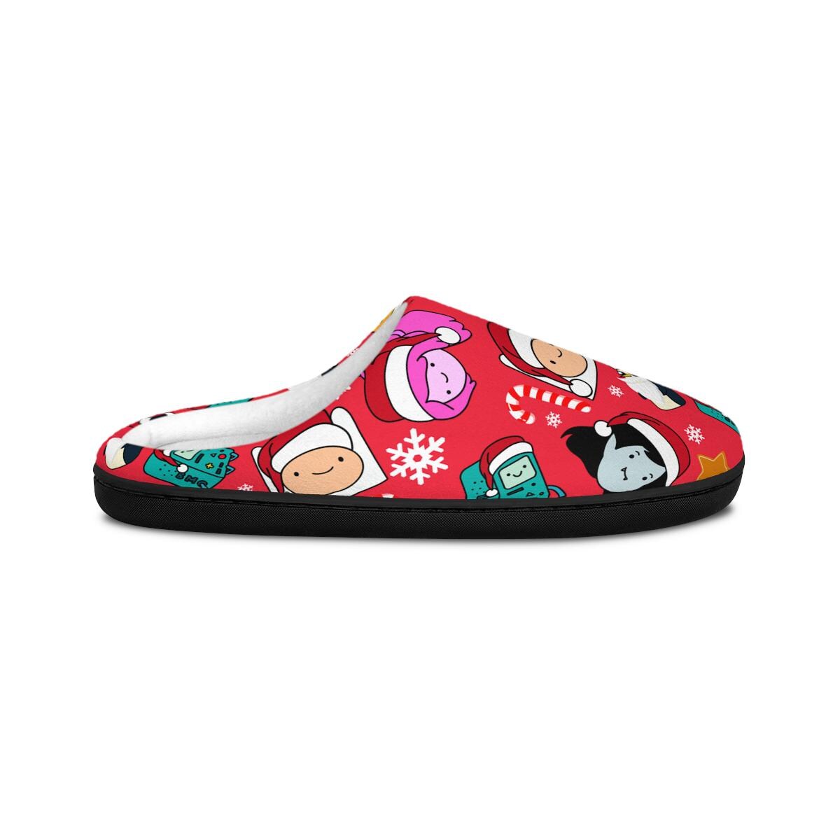 Adventure Time Christmas Slippers | Finn The Human Jake The Dog BMO Marceline Princess Bubblegum Merry Christmas Indoor Slippers Gift