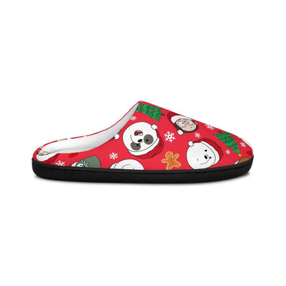 We Bare Bears Christmas Slippers | Grizzly Panda Ice Bear  Merry Christmas Indoor Slippers Gift Cartoon Character For Her For Him Gift