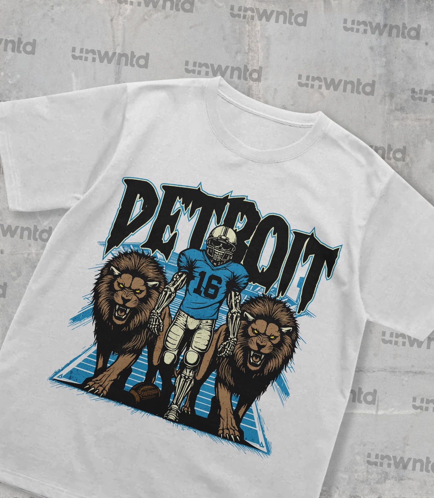 Detroit Football Shirt - Graphic Tees - Skeleton Shirt - Merch Tee - Gift Shirt - Bootleg Shirt - Vintage - Skeleton Football Shirt - Lions