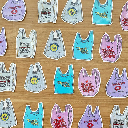 Nice Day Grocery Bag Icon | 3" Sticker Decal | Water-Resistant | Grocery Shopper Tote