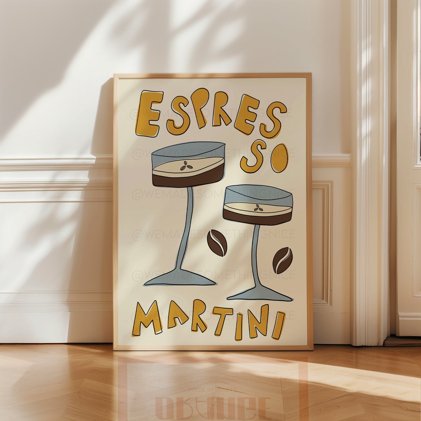 Espresso Martini Poster, Trendy Wall Art, Apartment Decor, Retro Wall Art, Kitchen Wall Art, Pink Wall Art, Y2K Room Decor