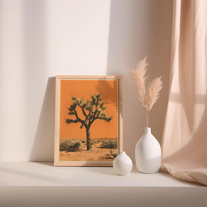 Vintage Joshua Tree Print, The Sonoran Desert Print Retro Outdoors Poster, Arizona Cabin Cottage Wall Art, Botanical Yucca Desert
