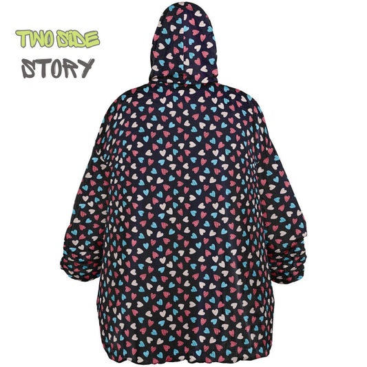 Unisex Reversible Adult Snug Hoodie,Trans Flag Reversible Oversized Hoodie Blanket,Lounge Wear,Unique Gifts,Christmas Gift,Dog Lover Gift