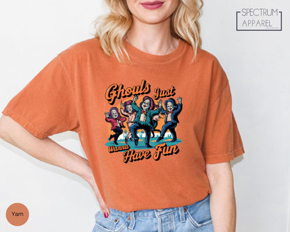 Comfort Colors Ghouls Just Wanna Have Fun Shirt, Ghouls Night Out Shirt, Ghost Shirt, Retro Halloween Shirt