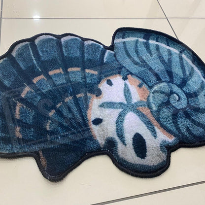 Tufted Look Bath Mat, Sea Shell Bath Mat, Soft Bath Mat, Non Slip Mat, Bathroom Decor, Gift Mat, Rugs For Bathroom, Gift Rug, Washable Mat