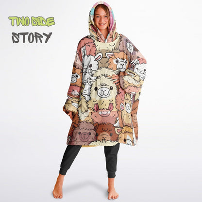 Unisex Reversible Mama Lama Fun Print Adult Snug Hoodie,Reversible Oversized Hoodie Blanket,Lounge Wear,Unique Gift,Christmas Gift,Mama Gift
