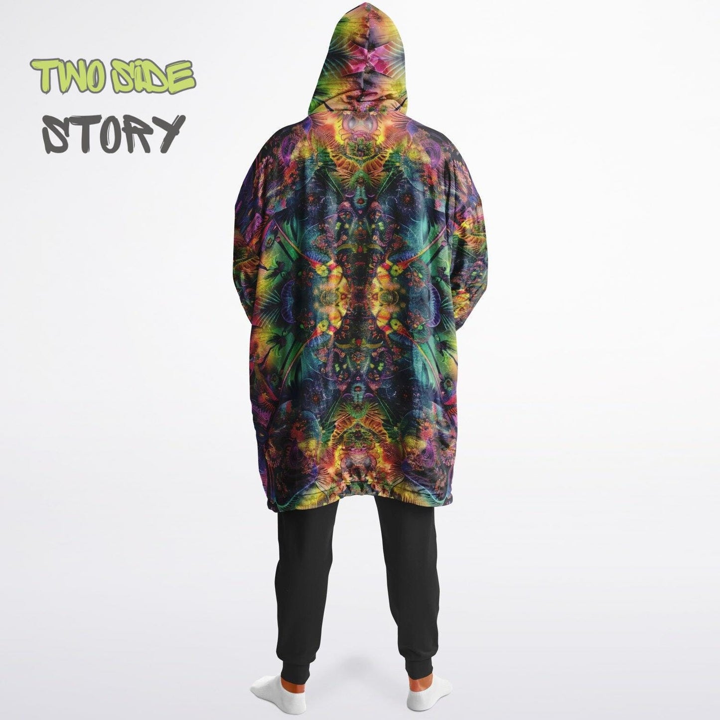 Unisex Reversible Snug Hoodie,Psychedelic Refractograph Trippy Blanket Hoodie,Festival Rave Party Wear,Oversized Hoodie Blanket,Unique Gifts