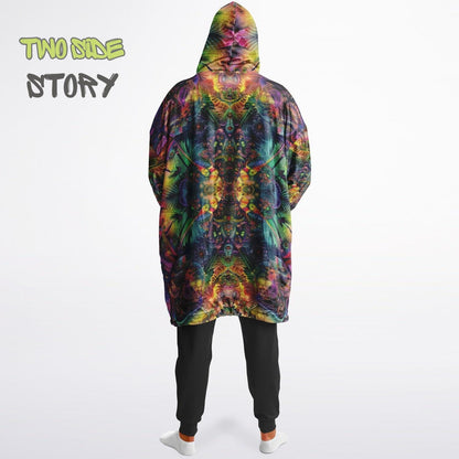 Unisex Reversible Snug Hoodie,Psychedelic Refractograph Trippy Blanket Hoodie,Festival Rave Party Wear,Oversized Hoodie Blanket,Unique Gifts