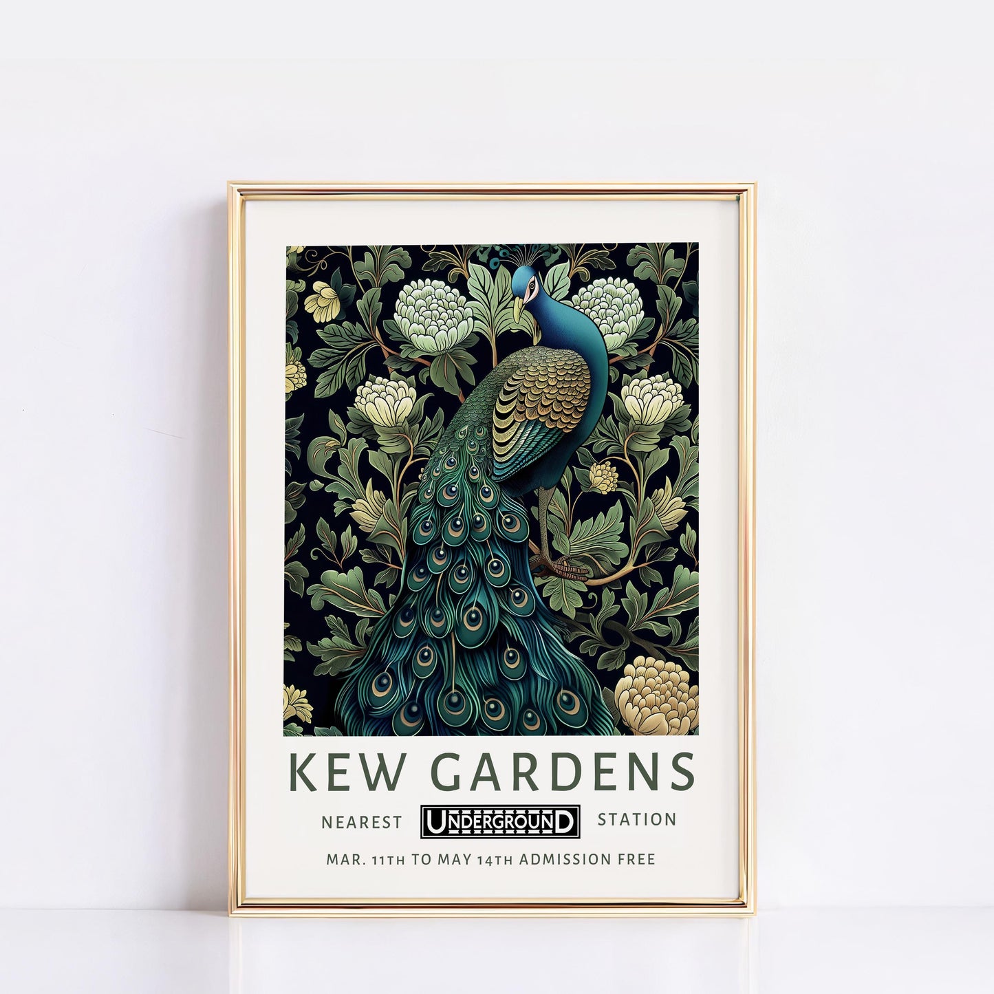 Kew Gardens wall art Print, William Morris Poster, Vintage Poster, Vintage Country Floral, Kew Gardens Poster, London Print, Gift Idea