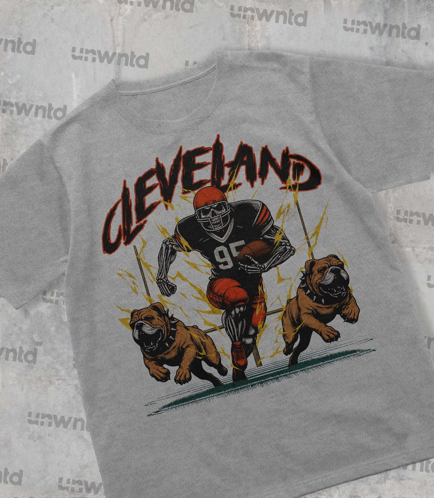 Cleveland Football Shirt - Graphic Tees - Skeleton Shirt - Merch Tee - Gift Shirt - Bootleg Shirt - Vintage - Skeleton Football Shirt