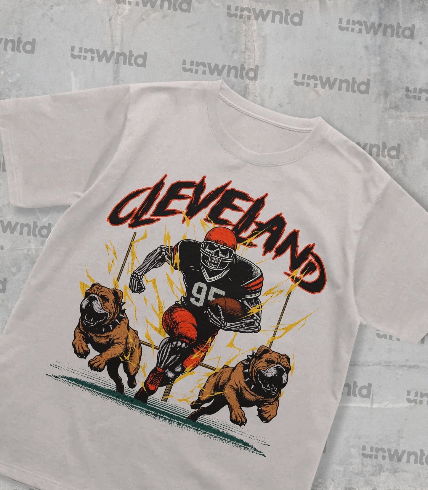 Cleveland Football Shirt - Graphic Tees - Skeleton Shirt - Merch Tee - Gift Shirt - Bootleg Shirt - Vintage - Skeleton Football Shirt