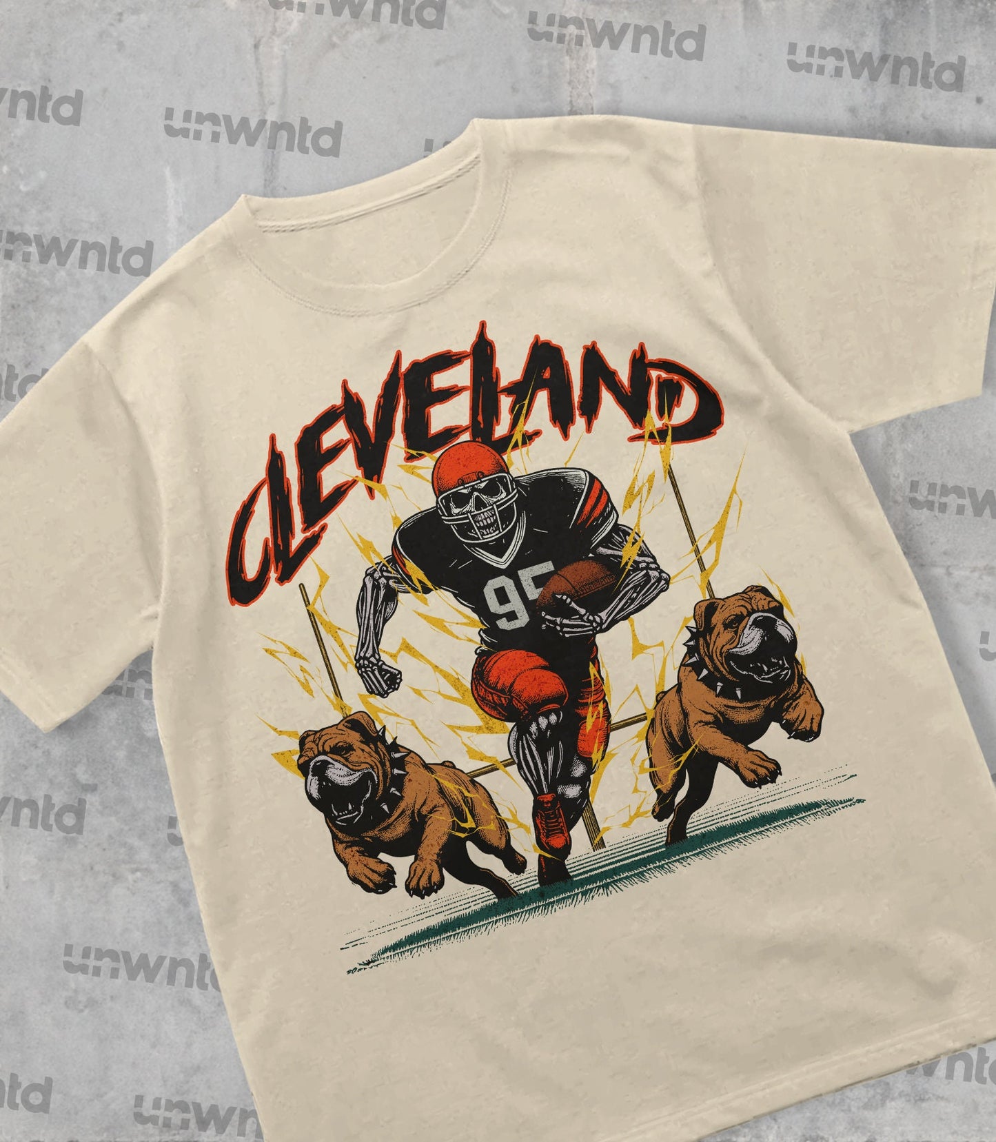 Cleveland Football Shirt - Graphic Tees - Skeleton Shirt - Merch Tee - Gift Shirt - Bootleg Shirt - Vintage - Skeleton Football Shirt