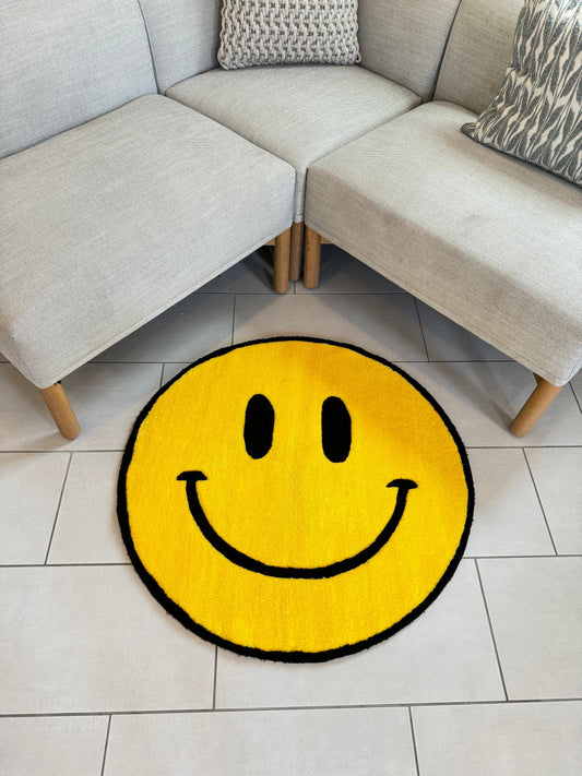 Smiley Face Area Rug , Fun Dorm Room Decor , Happy Face Area Rug , Funky room decor , Trendy room decor .