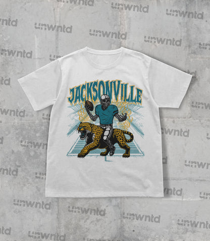 Jacksonville Football Shirt - Graphic Tees - Skeleton Shirt - Merch Tee - Gift Shirt - Bootleg Shirt - Vintage - Skeleton Football Shirt